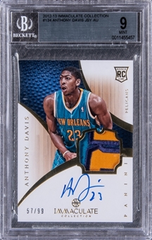 2012-13 Panini Immaculate Collection #134 Anthony Davis Rookie Patch Autograph (#57/99) - BGS MINT 9/BGS 10